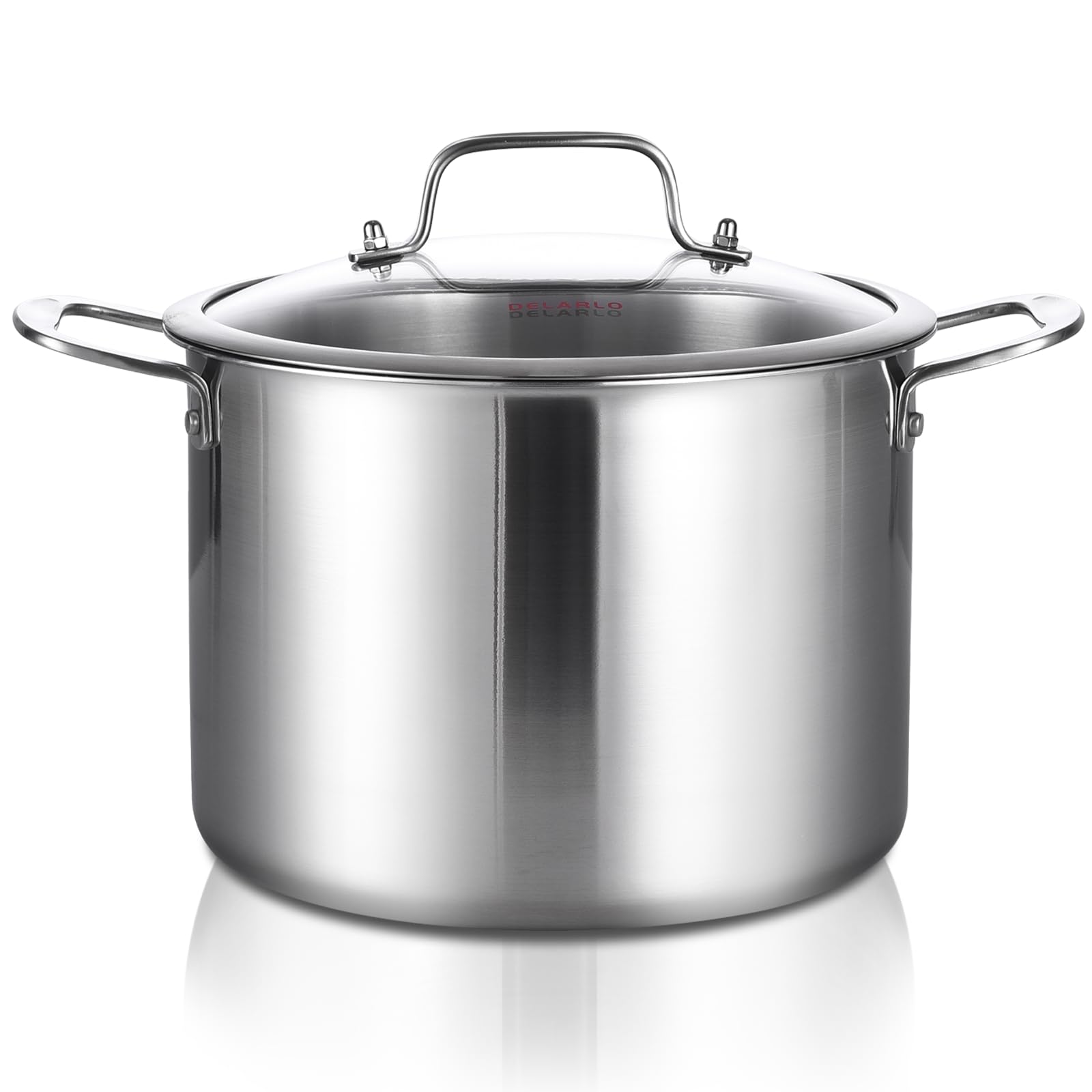 Amazon.com: DELARLO Tri-Ply Stainless Steel Soup Pot 12QT, Tri-ply